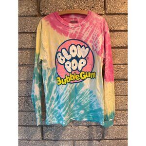 Blow Pop Bubble Gum Tie-Dye Long Sleeve Shirt  Tootsie  M  100% Cotton  Multi-Co